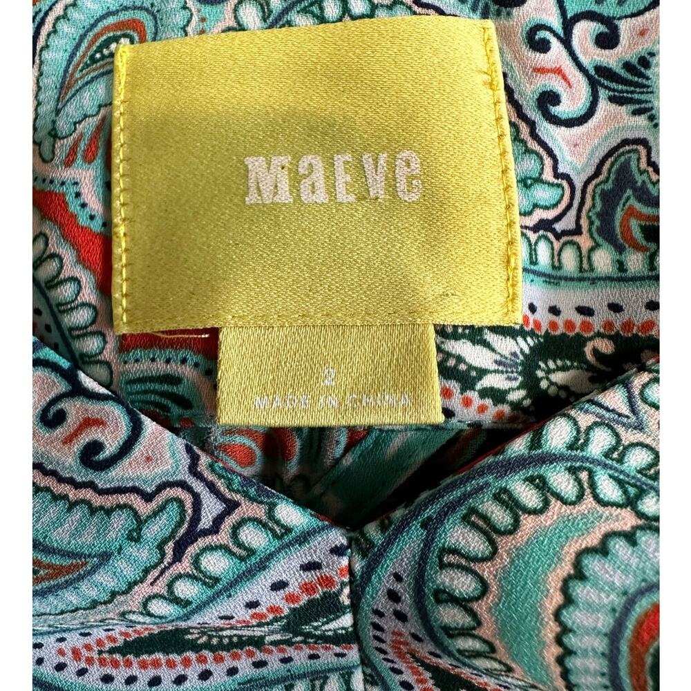 Anthropologie | Maeve Canyon Creek Mint Green Paisley Print Midi Dress, Size 2 - Picture 5 of 9